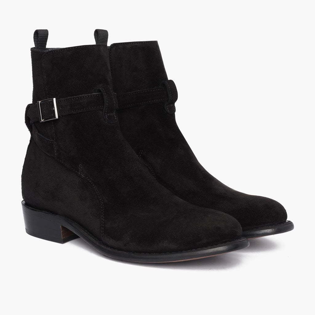 black leather jodhpur boots