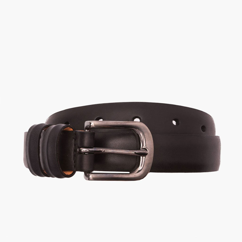 Men's Slim Black Leather Belt - Thursday Boot Company