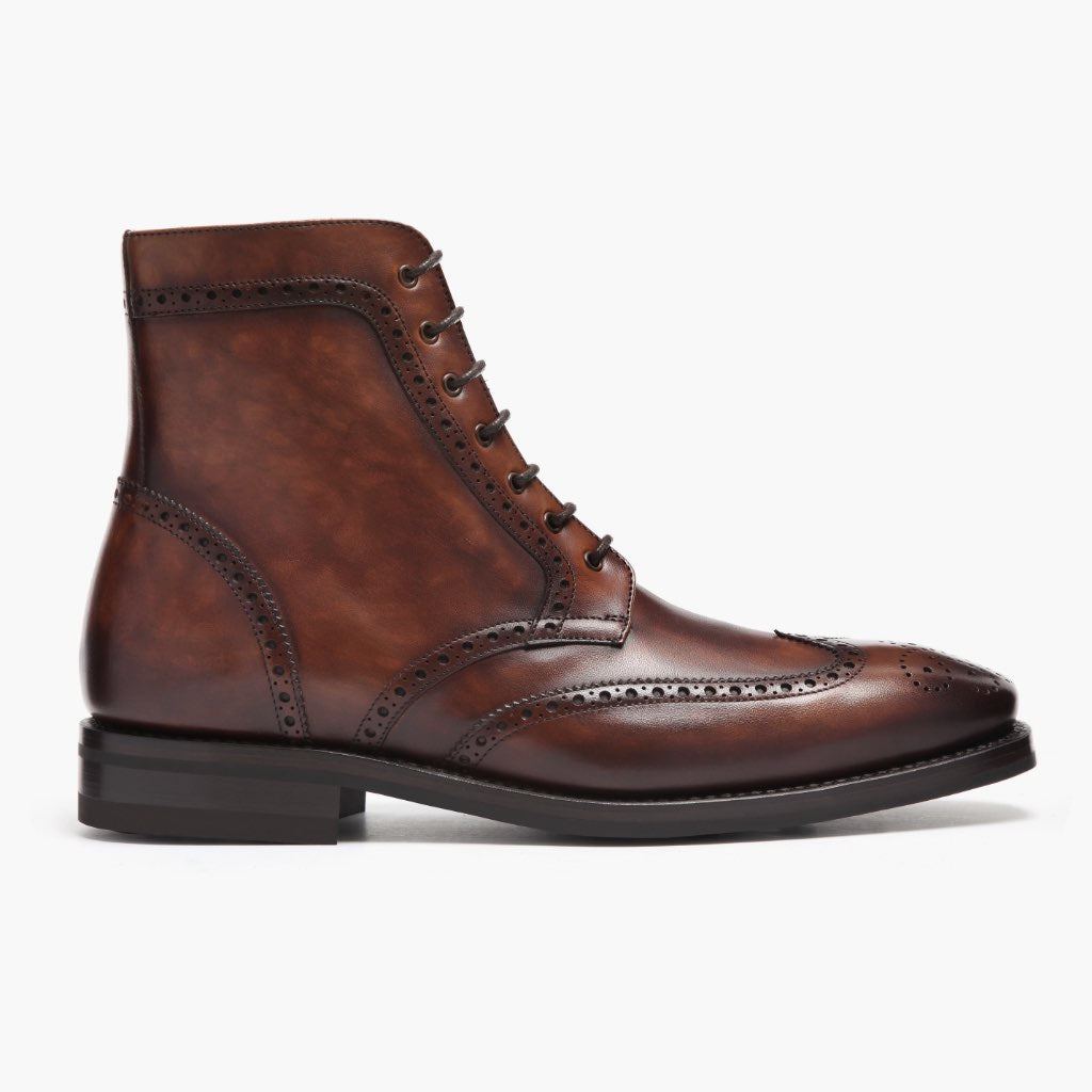 Men's Wingtip Boot in Color #77 Leather 