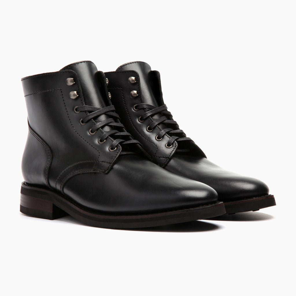 leather boots for men black