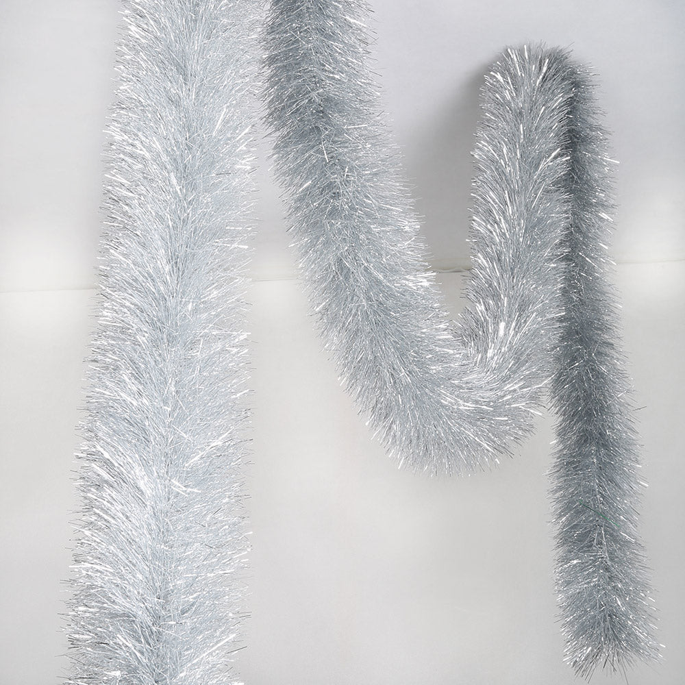 Silver 6 Ply Tinsel Garland - 150mm x 5.5m – Glook Australia