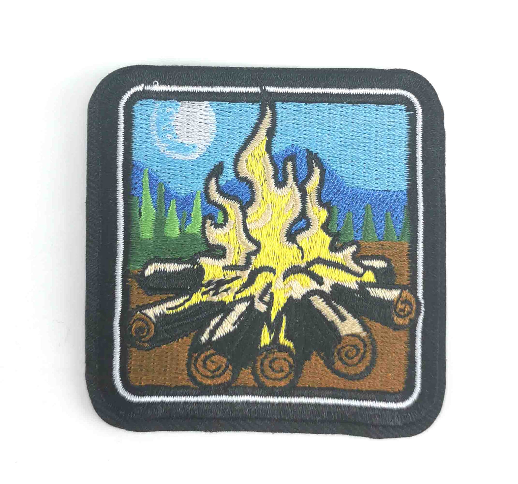 Campfire Iron-On Patch: Camp Camping Fire Hiking Outdoors Wilderness Nature 2005