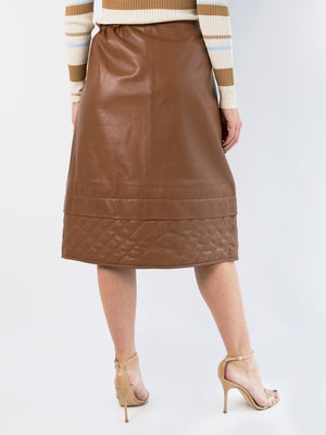 brown leather skirt quilt