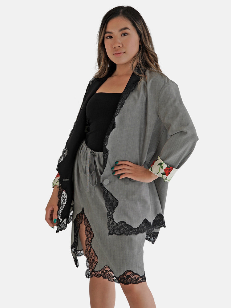 
            
                Load image into Gallery viewer, Alexander Wang – Grey Lace Blazer
            
        
