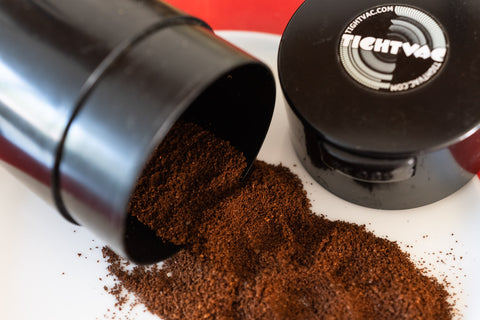 coffee ground in tightvac container