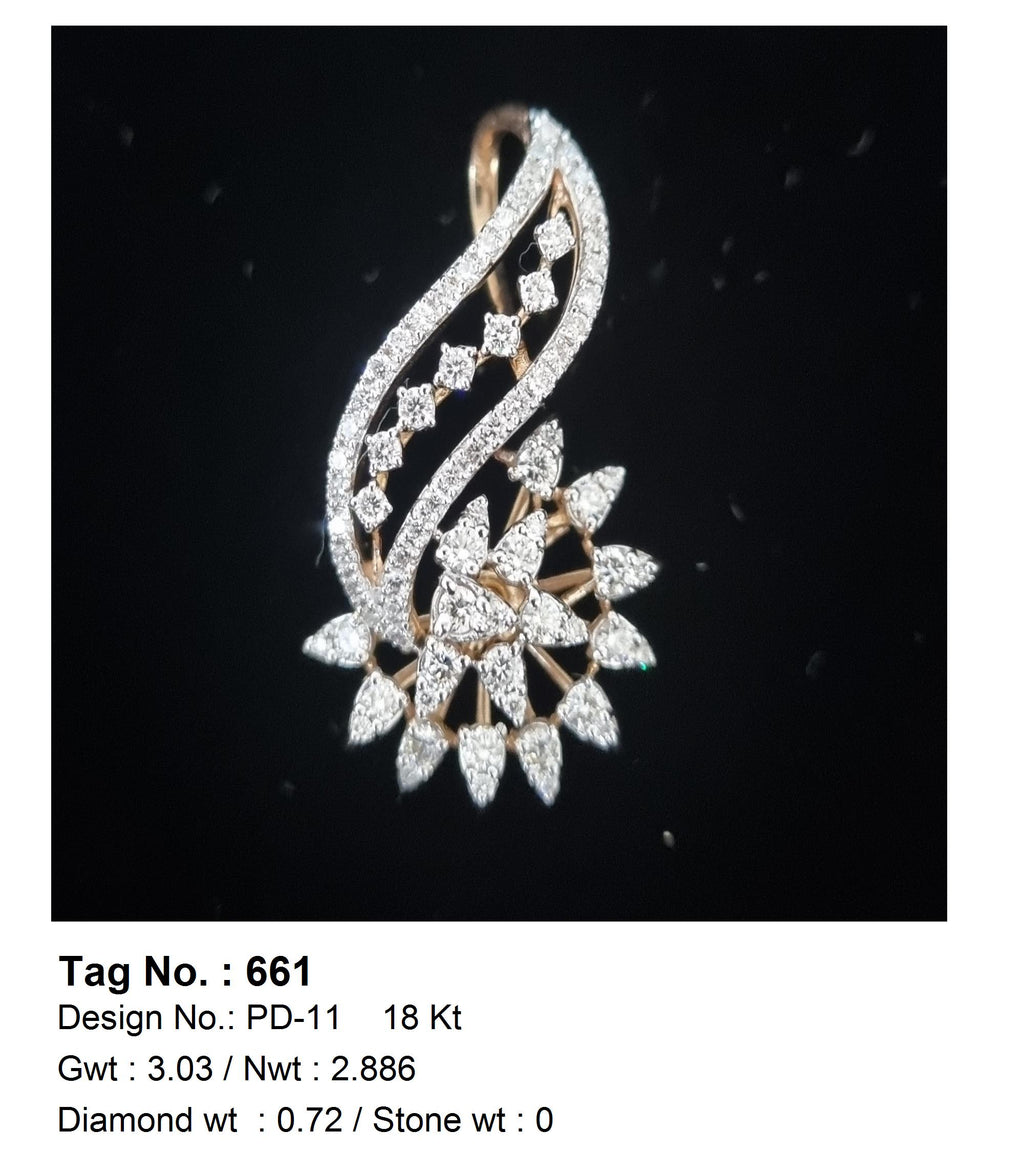 0.74 CTW 18 K Rose Gold Pendant – Elegante Diamonds