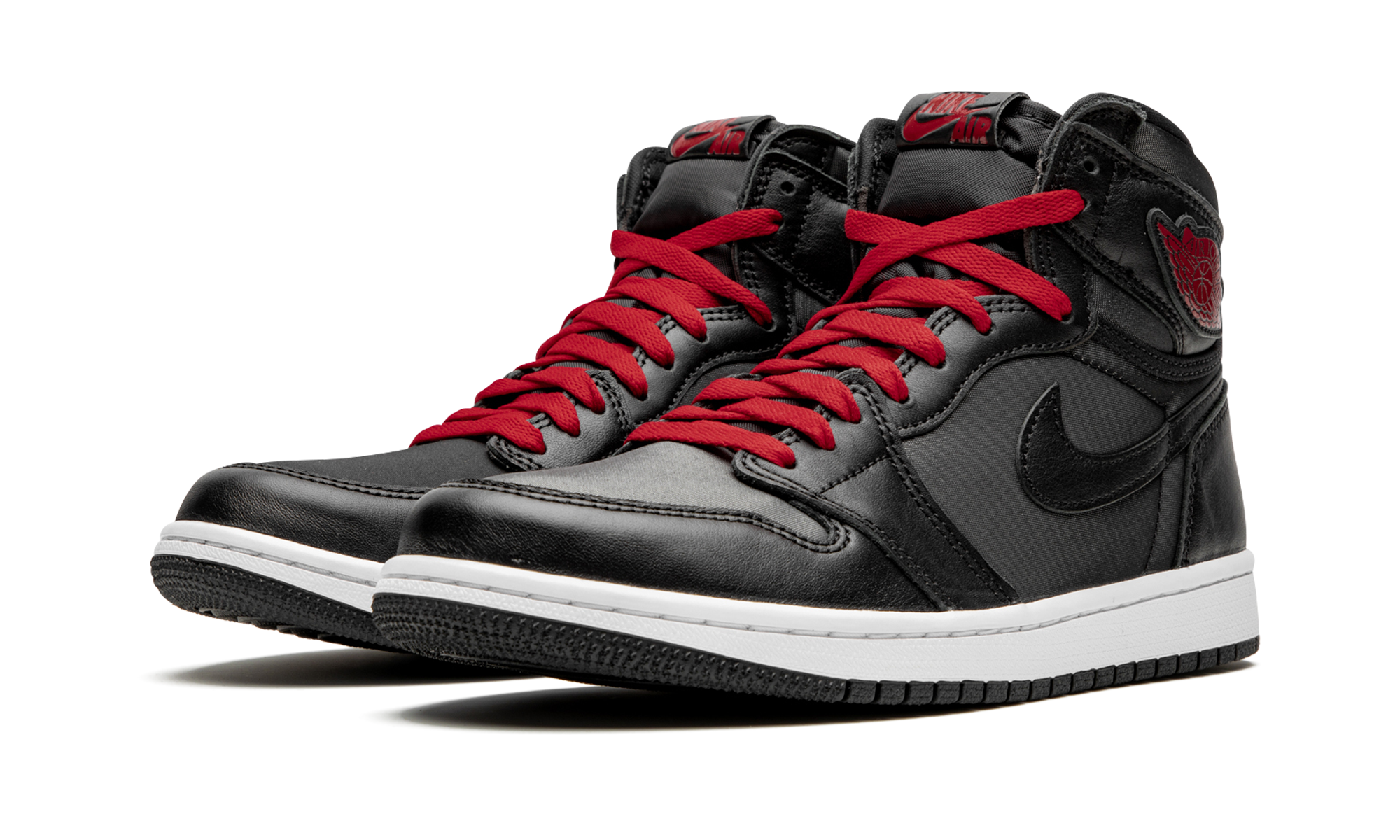 Retro High OG “Black Satin/Gym Red” 1s 