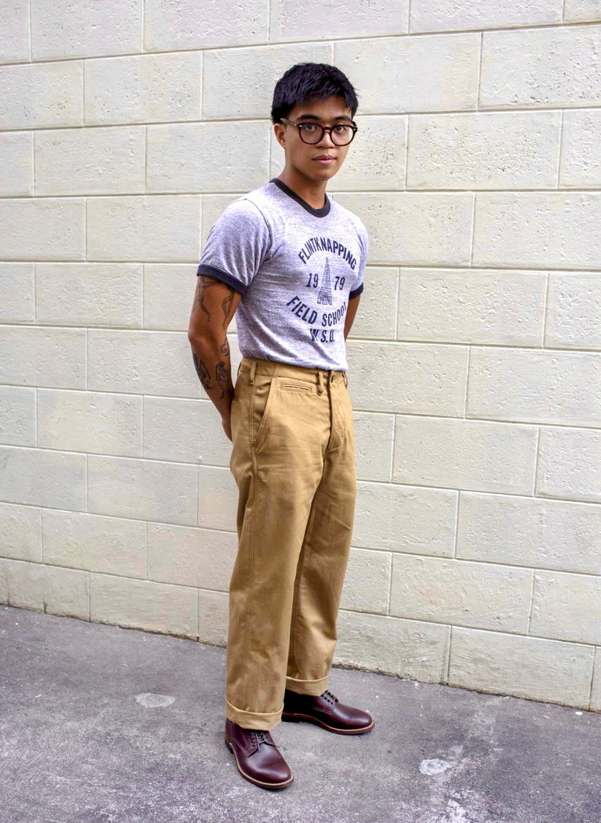 LD Vintage Army Trousers in Khaki Twill – Leon Denim Philippines