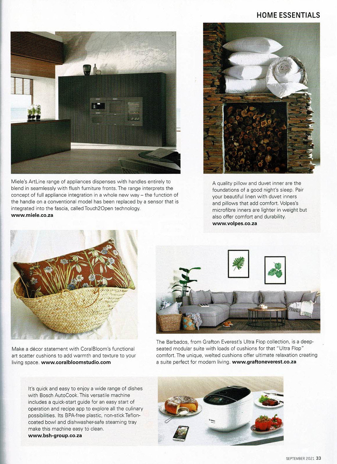 CoralBloom Studio featured in SA Home Owner magazine September 2021