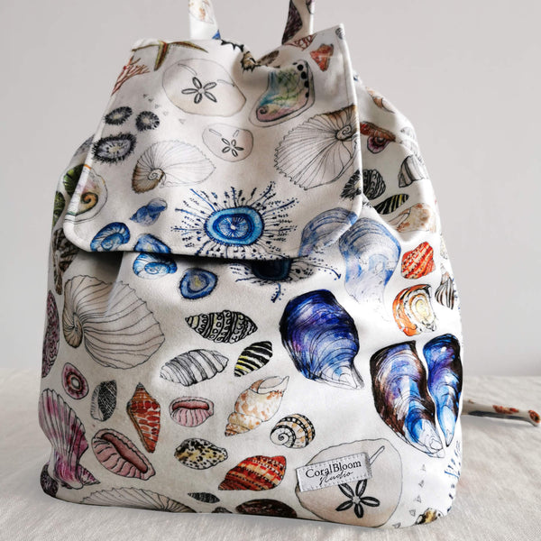 Seashells Velvet Backpack