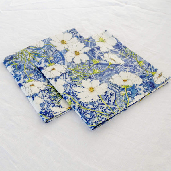 Cosmos and Delft Napkins ~ Set of two