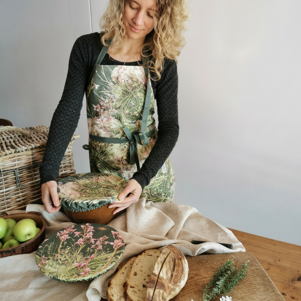 Mountain Orchids Linen Apron