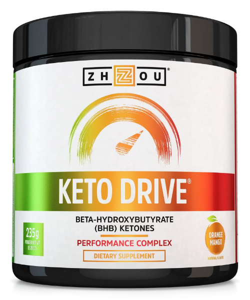 Zhou Nutrition Keto Drive Performance Complex provides BHB ketones for ketosis, energy and focus support.