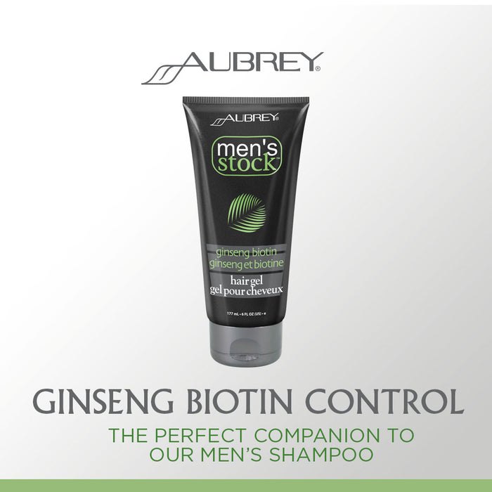 Aubrey Mens Stock Ginseng Biotin Shampoo & Scalp Energizer | Fortifies with Organic Botanicals | All Hair Types | 8oz