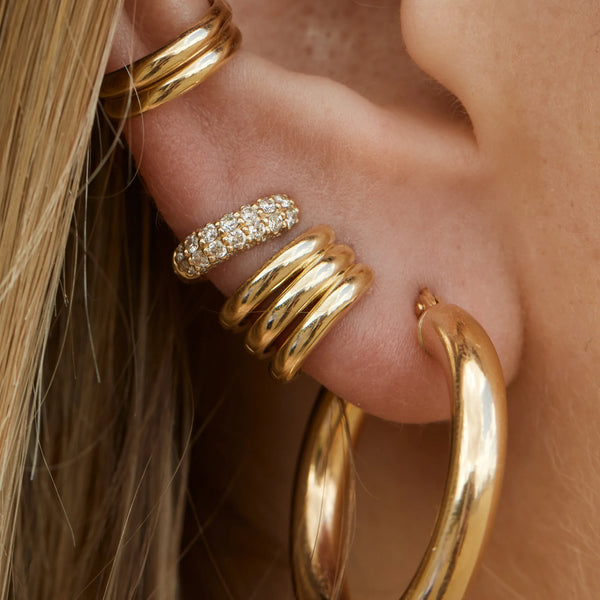 Triple Huggie Small - 9ct Gold