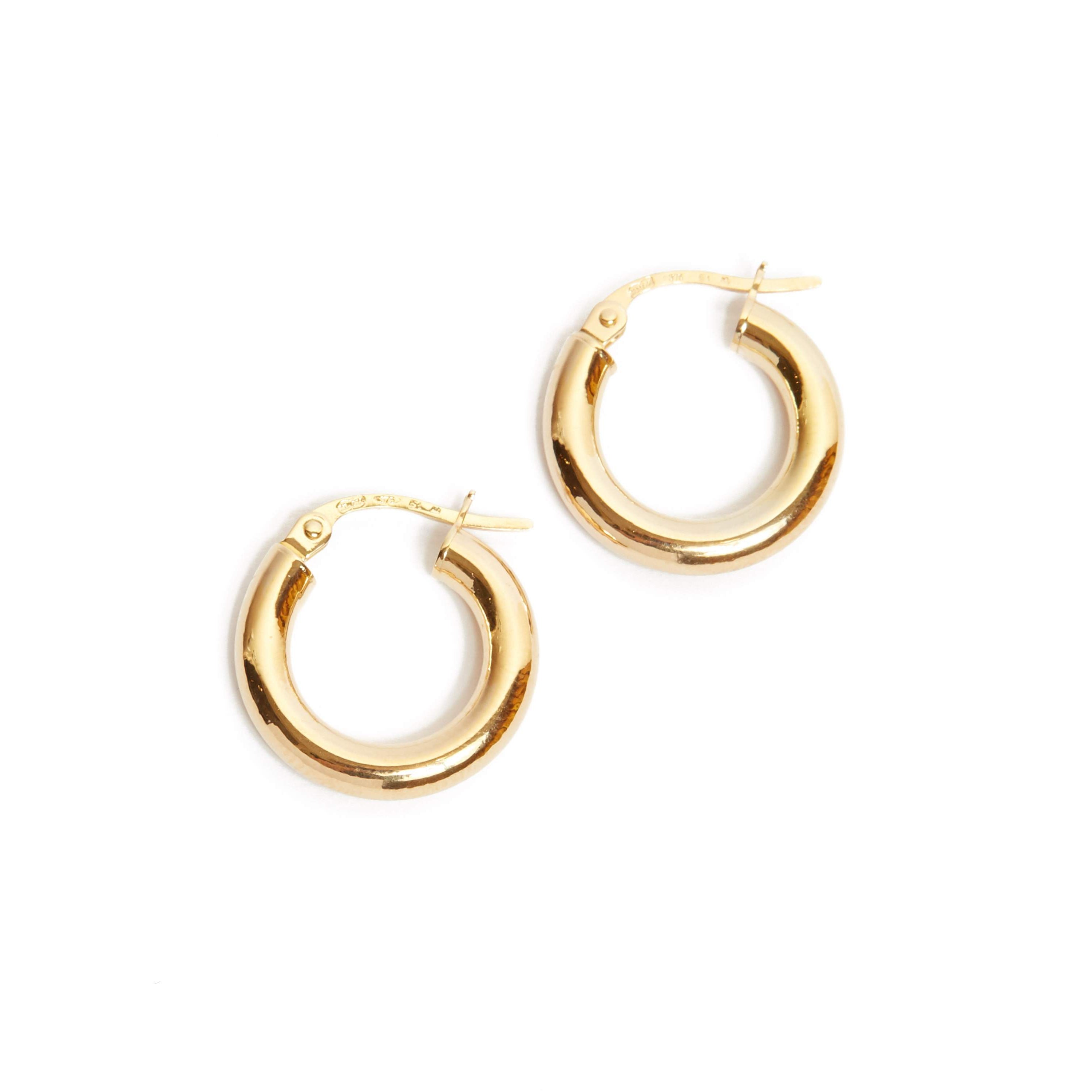 Chunky Tube Hoops Extra Small - 9ct Gold | Gold Hoop Earrings | By Baby