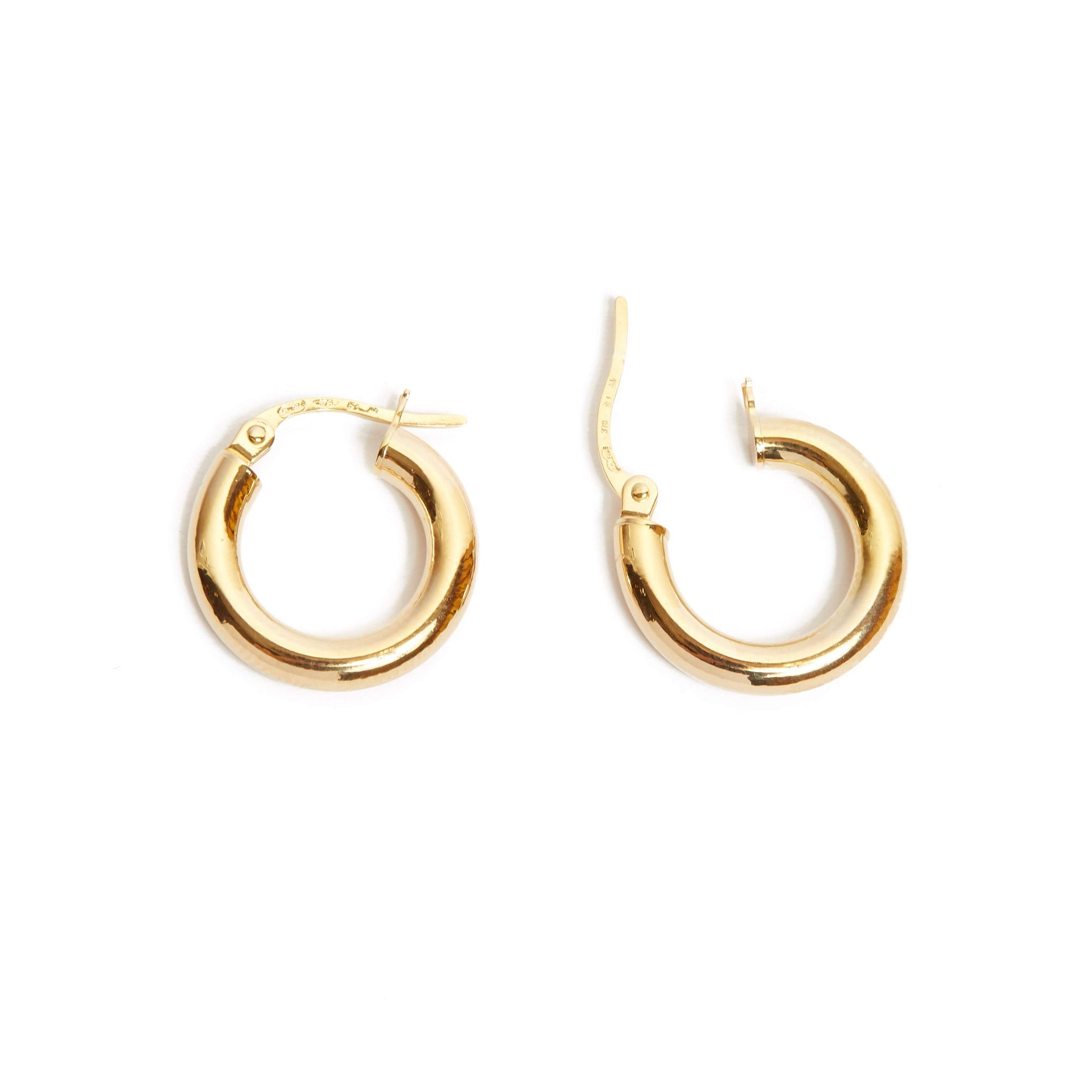Chunky Tube Hoops Extra Small - 9ct Gold - By Baby Fine Jewellery