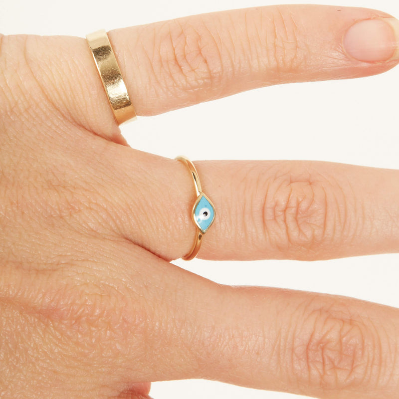 Marquise Evil Eye Ring - 14ct Gold
