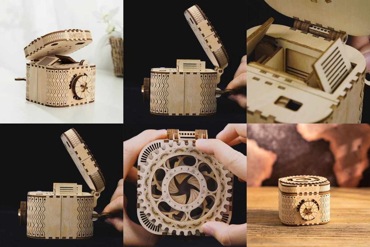 Puzzle Mécanique 3D Bois - Boîte à trésor - ROKR