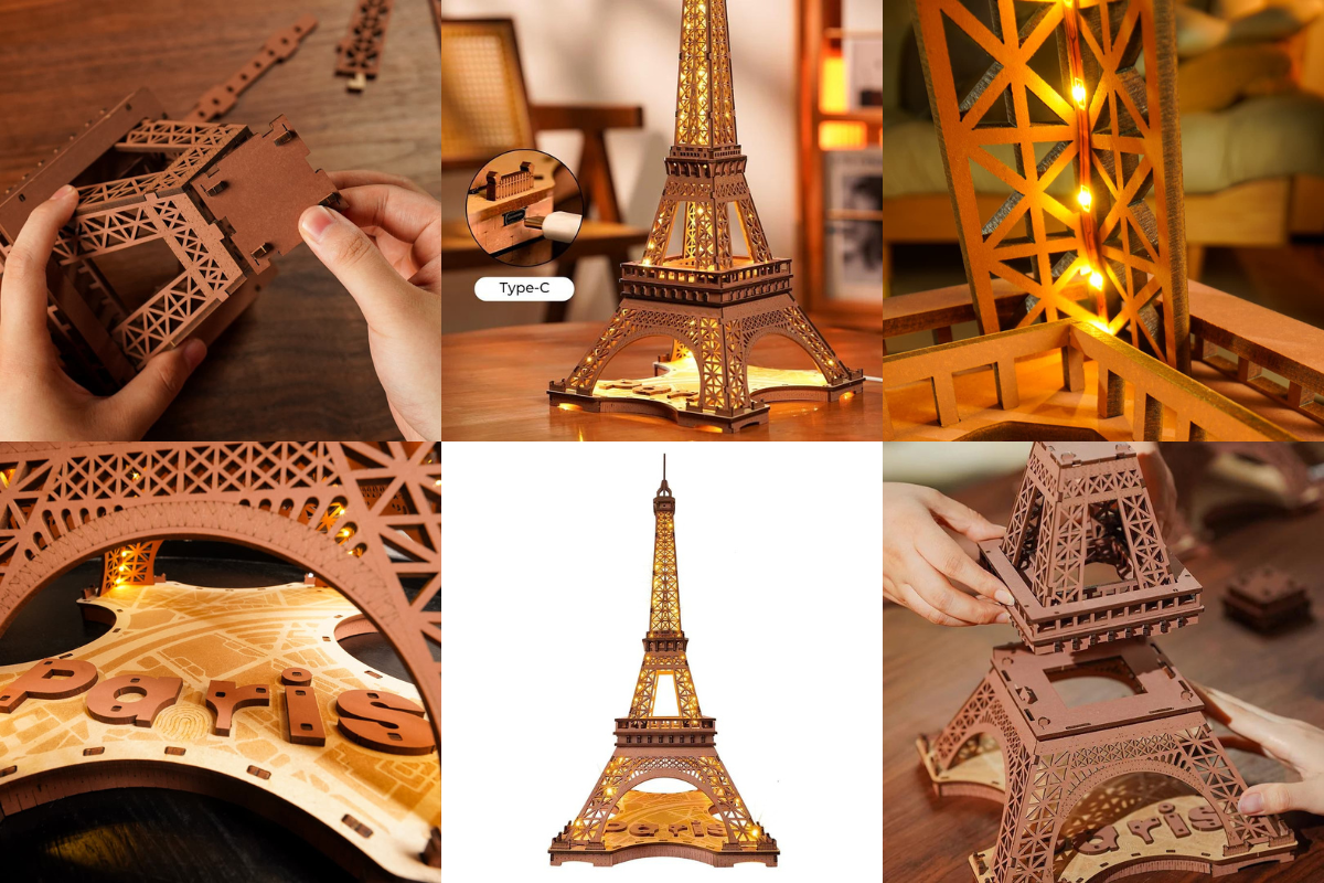 Maquette en Bois Rolife Tour Eiffel Lumineuse TGL01 