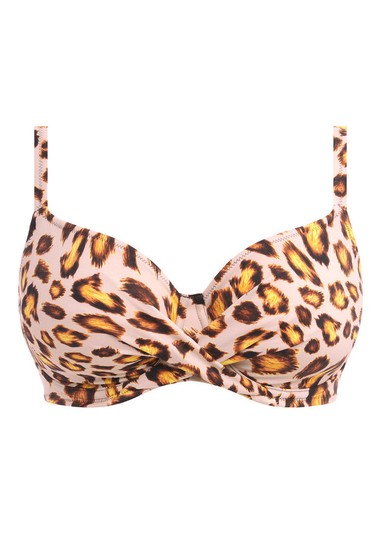 Kabini Oasis Uw Wrap Front Bikini Top Leopard | Rubenesque Lingerie