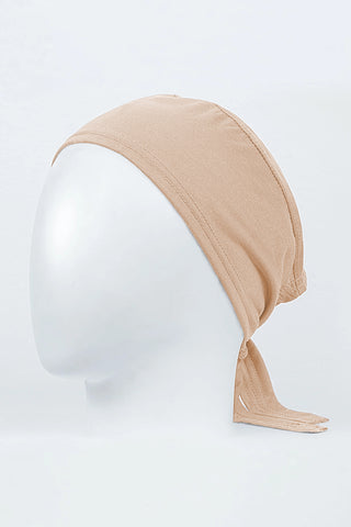 beige tie back hijab cap for women in pakistan