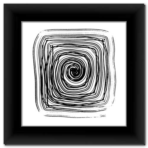 Spiral in a Square ☼ Simple Inspiration Design {Art Print} Black and White Minimalist Art