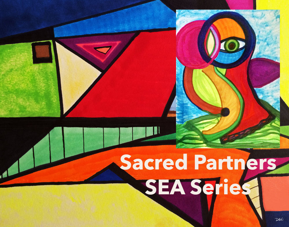 Sacred Partner SEA Doodle Series Soul Relationship Soulmates Twin Flames Twin Souls Art