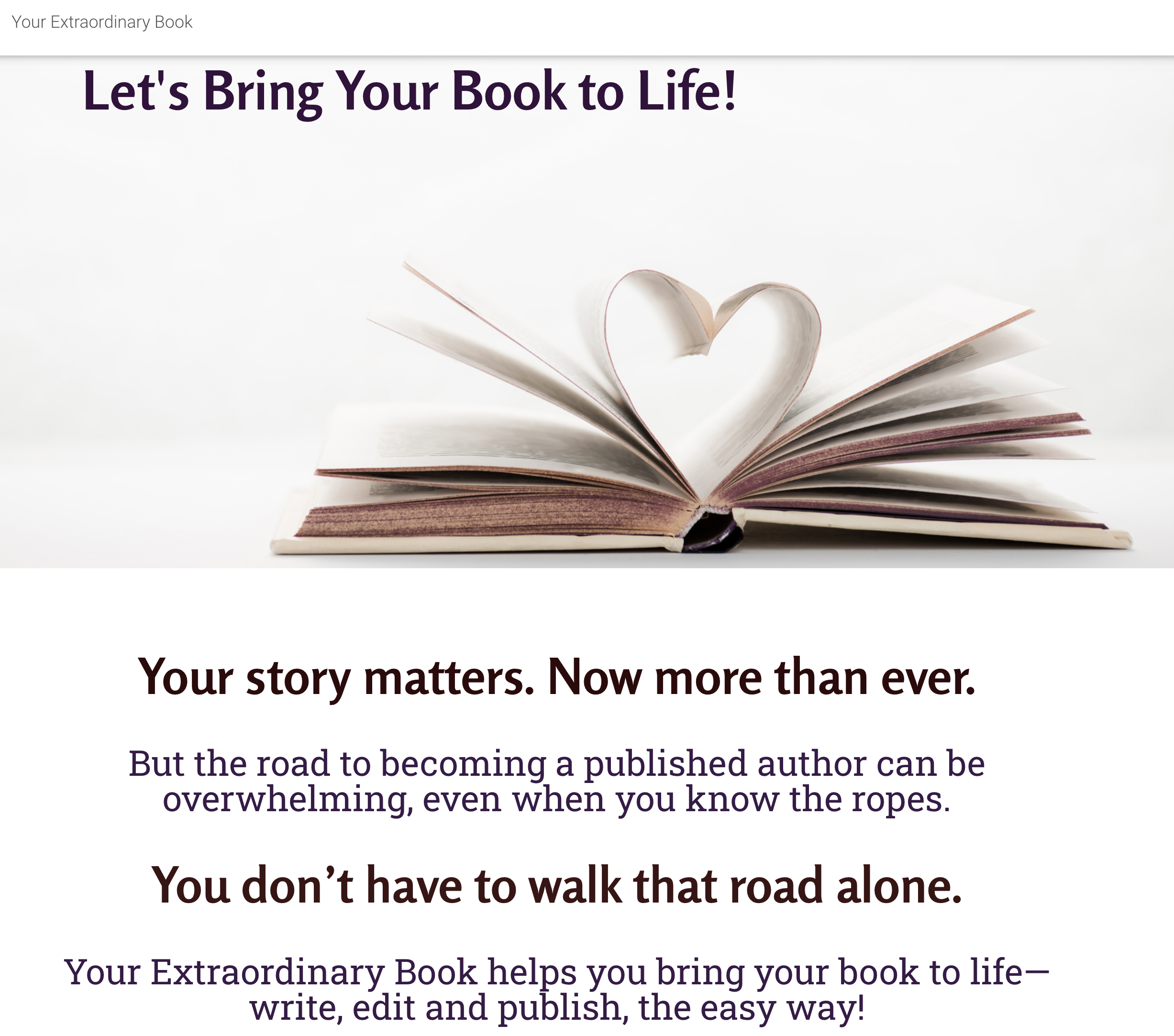 Write Your Book • Bring Your Book to Life with Your Extraordinary Book