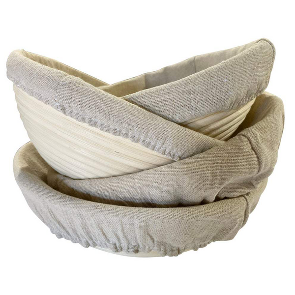 Round Proofing Basket, Rattan with Linen Liner 8.5 - TMB Baking