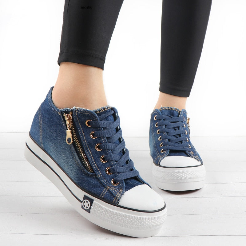 all star jeans plataforma