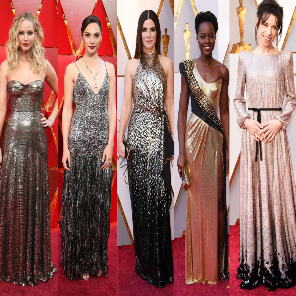 Metallic Dresses Were Popular at the Academy Awards