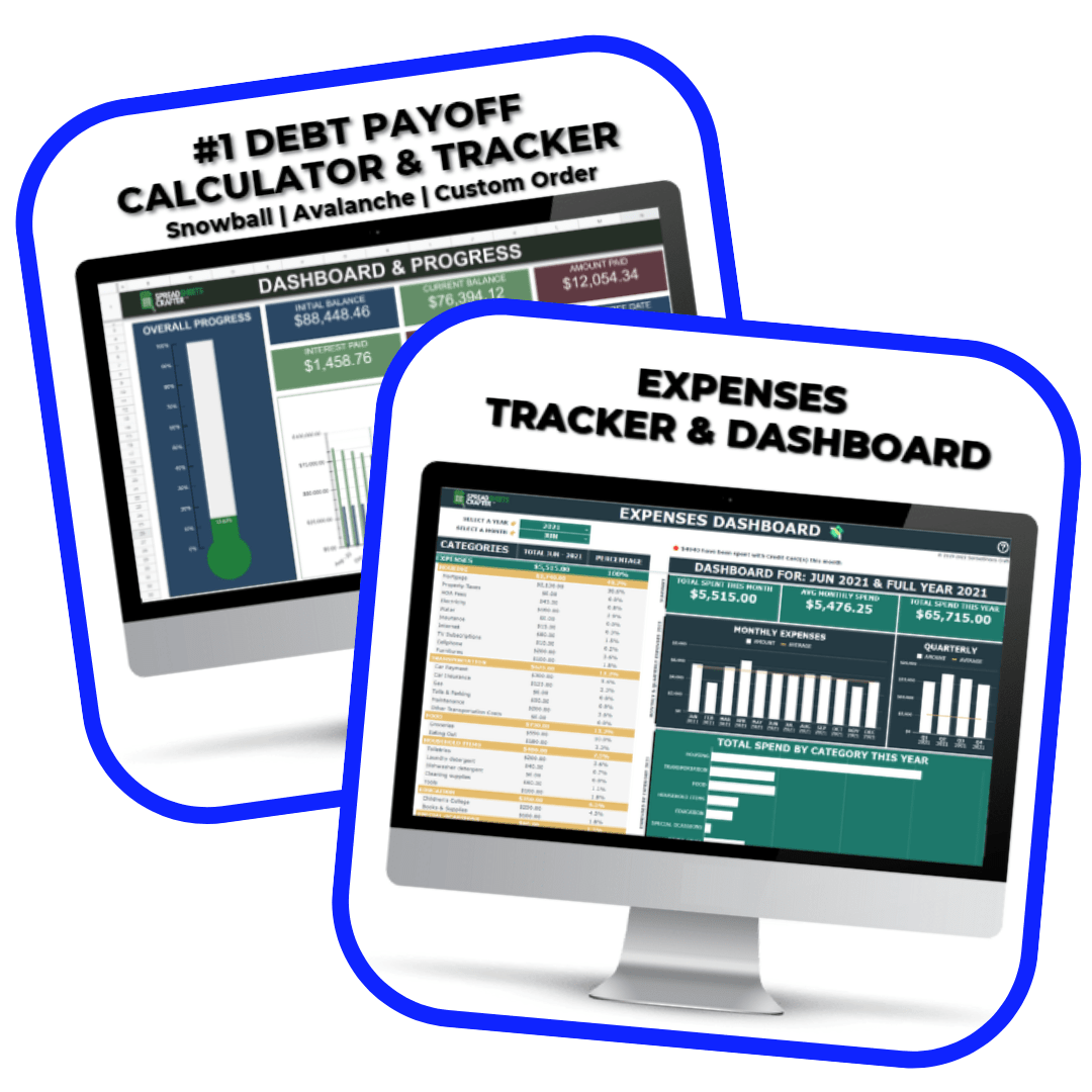 #1 Bundle: Debt Payoff + Expense Tracker- - Spreadsheets Crafter product image