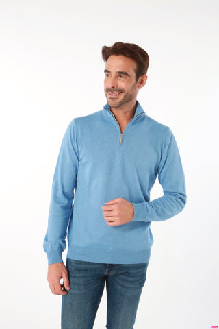 sea blue half zip