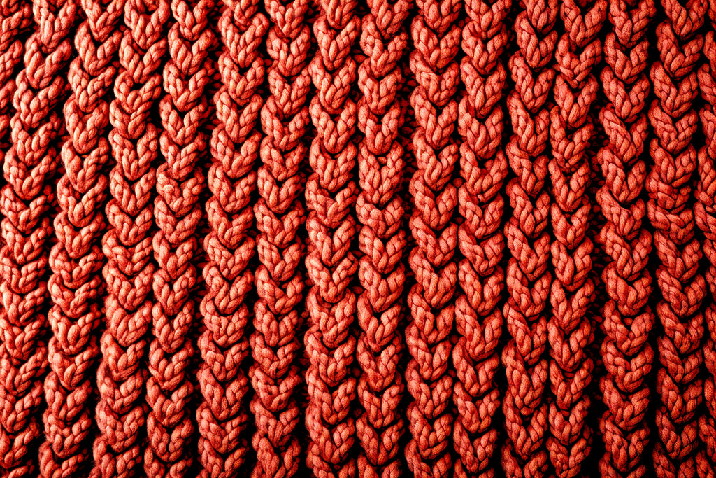 ribbed knit fabric, knit stitches