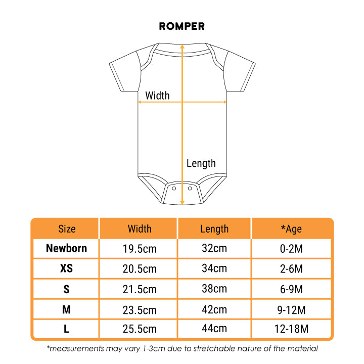 Teezbee.com - Sizing Chart (Romper)