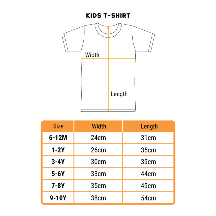 Teezbee.com - Sizing Chart - Kids-T