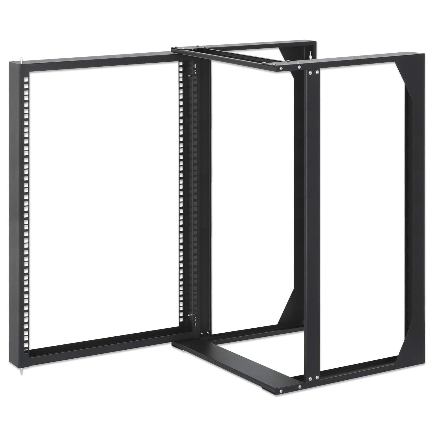 Wall Mount Open Frame Network Rack, 15U, Front-hinged Swing Frame