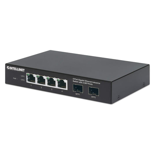 Industrial 8 Port Gigabit Ethernet Switch w/2 MSA SFP Slots - Hardened GbE  L2 Managed Network Switch - Rugged RJ45 LAN Layer 2 Switch Din Rail Wall