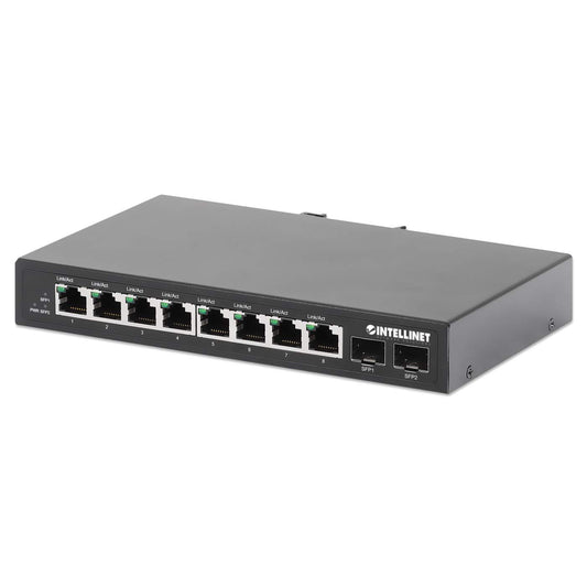 Hereta Industrial 14port Ethernet Gigabit Switch with 8 Ports RJ45 & 4-Port  SFP and 2-Port 10G SFP+ Fiber Optical Switch