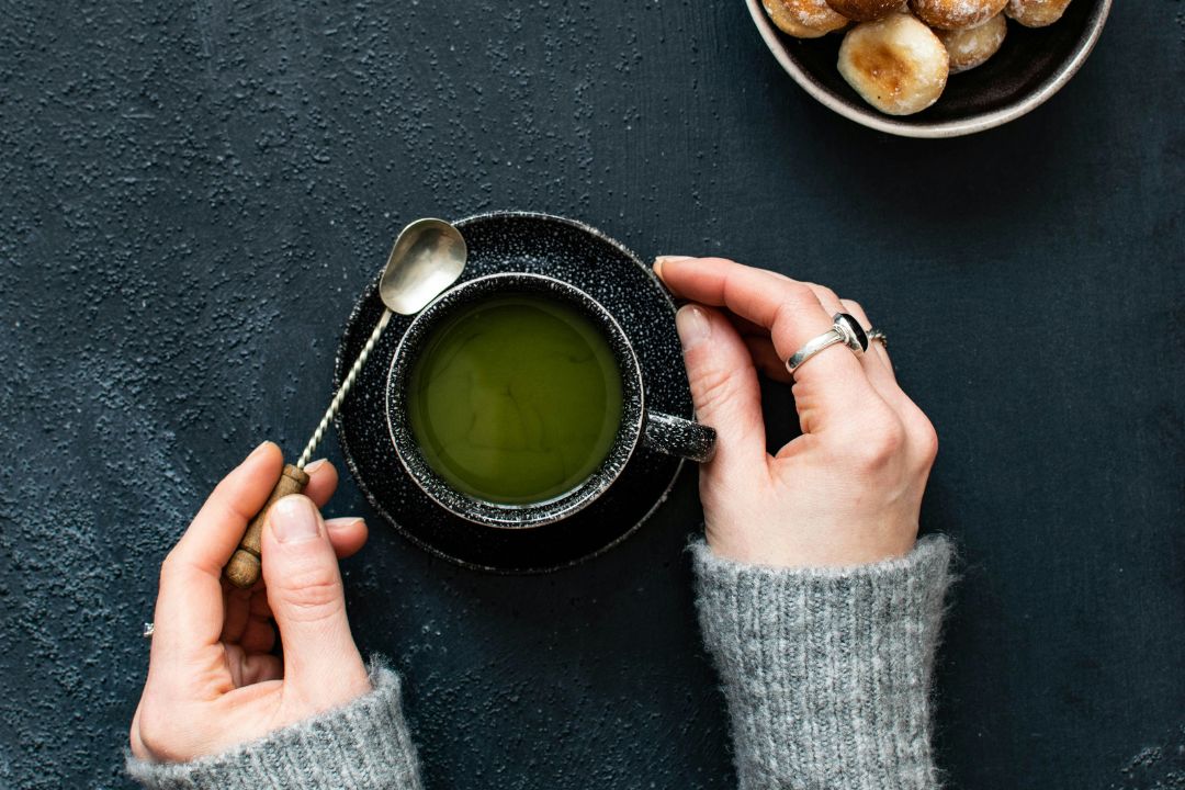 cup of matcha green tea