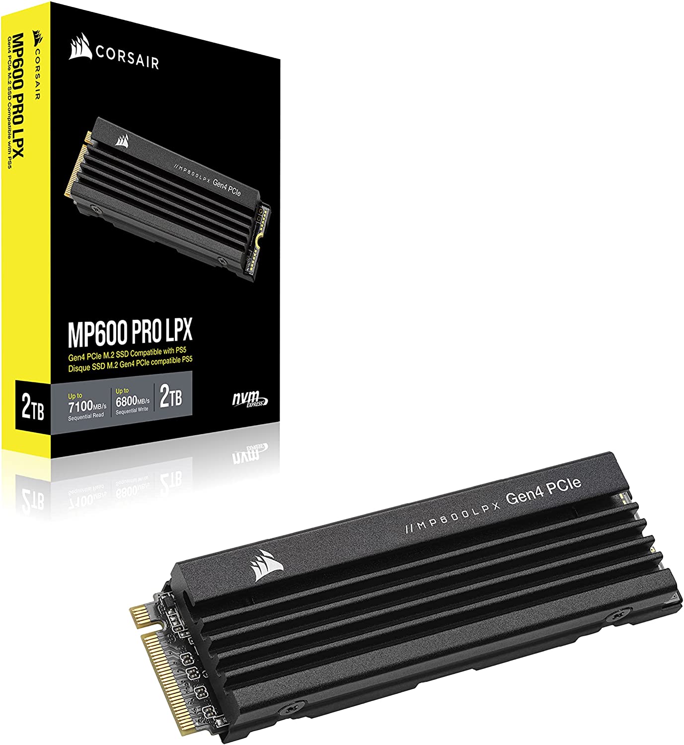 Hard Drive Corsair MP600 SSD Internal TLC 3D NAND 2 TB 2 TB SSD 2 TB