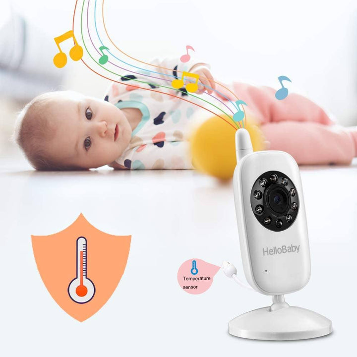 HelloBaby HB32 Wireless Video Baby Monitor with Digital Camera, Night  Vision Temperature Monitoring & 2 Way Talkback System - White