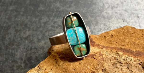 Unique Turquoise Ring by Hilary Finck