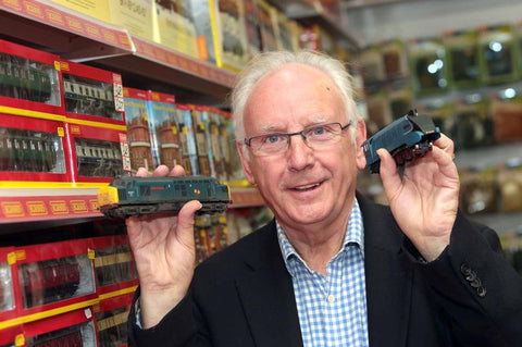 Pete Waterman opening the upper level of Chester Model Centre in 2014