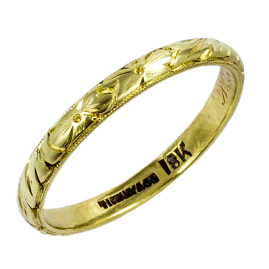Tiffany & Co. 18K Yellow Gold 6 Row Ribbed Band Ring Size 5
