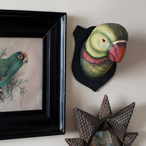 quirky decor paper mache bird parrot 