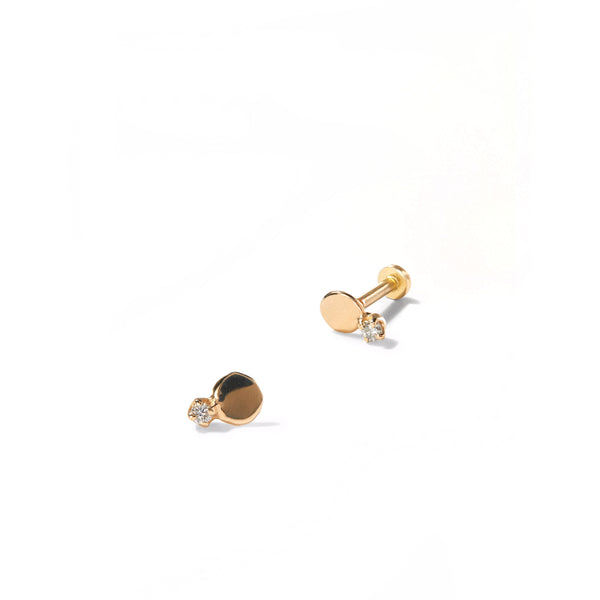 WWAKE Wisp Flat Back Earring (Single) in 10K Yellow Gold | Catbird