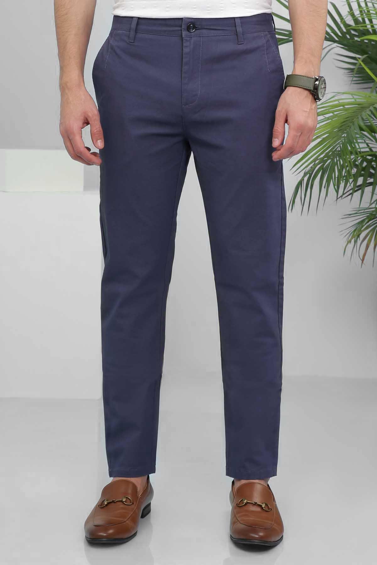 Navy blue store casual trousers