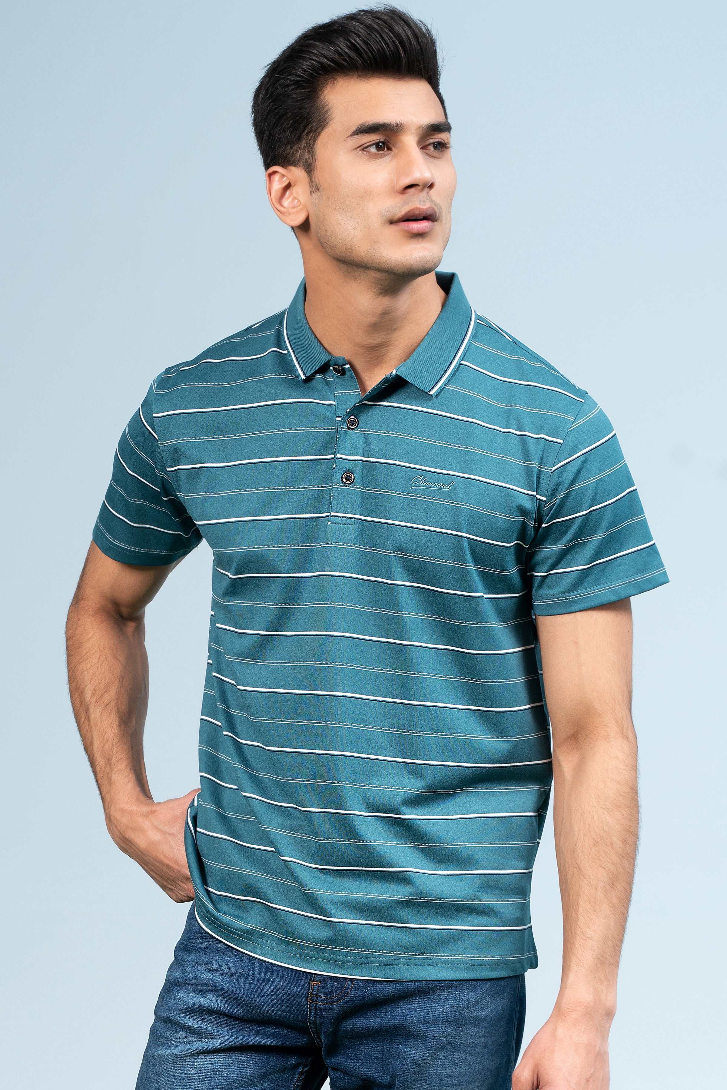 EXECUTIVE ICONIC POLO GREEN – Charcoal Clothing